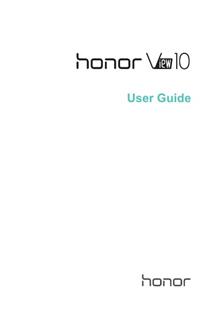 Huawei Honor View 10 manual. Smartphone Instructions.